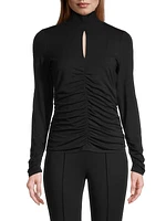 Ruched Turtleneck Top