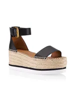 Glyn Leather Espadrille Wedge Sandals