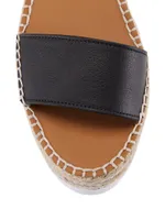 Glyn Leather Espadrille Wedge Sandals