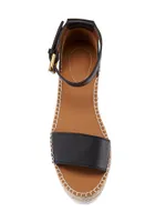 Glyn Leather Espadrille Wedge Sandals