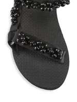 Trekky Faux Pearl-Embellished Sandals