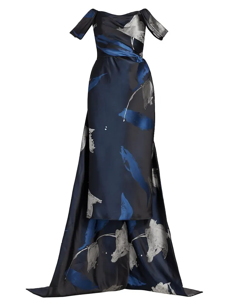 Jacquard Column Gown