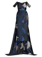 Jacquard Column Gown