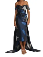 Jacquard Column Gown