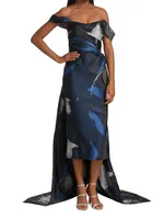 Jacquard Column Gown