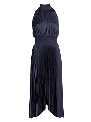 Renzo Pleated Blouson Dress