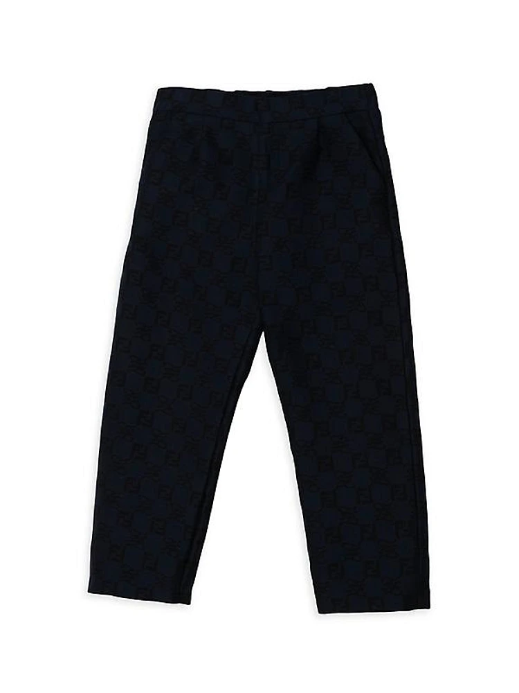 Little Boy's & Boy's Calligraphic Logo-Print Pants