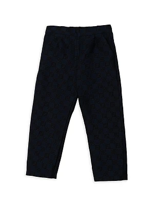 Little Boy's & Boy's Calligraphic Logo-Print Pants