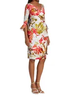 Triana Gathered Floral Midi Dress