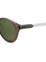 Gucci Logo 52MM Round Sunglasses