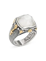 Delos 2.0 Mirage 18K Gold, Sterling Silver & Mother-Of-Pearl Ring