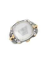 Delos 2.0 Mirage 18K Gold, Sterling Silver & Mother-Of-Pearl Ring