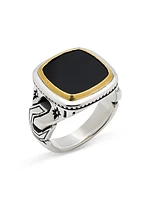 Orion Eos Sterling Silver, Bronze & Onyx Ring