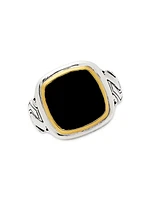 Orion Eos Sterling Silver, Bronze & Onyx Ring