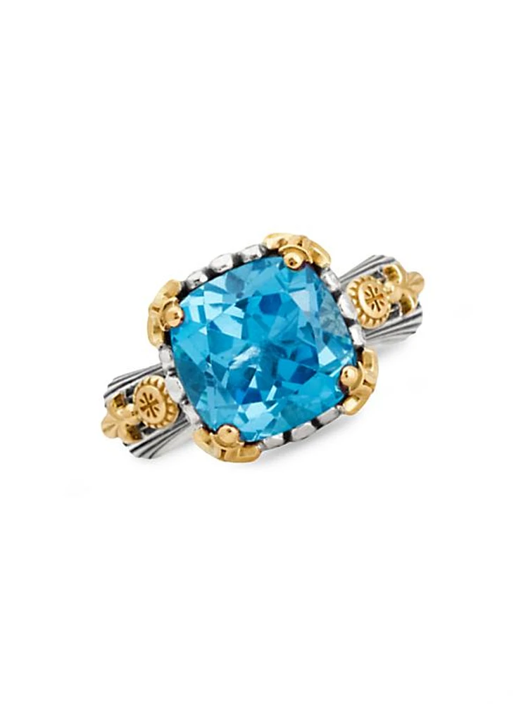 Delos 2.0 Utopia 18K Gold, Sterling Silver & Blue Topaz Ring