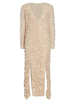 Lana Ruched Sequin Midi-Dress