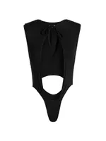 Self-Tie Cut-Out Bodysuit