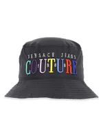 Multicolor Embroidered Logo Bucket Hat