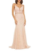 Floral & Bead-Embellished Gown