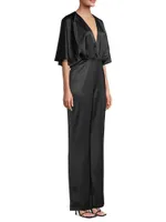 Amal Satin Flare-Leg Jumpsuit