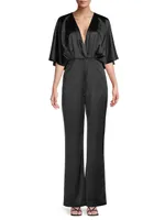 Amal Satin Flare-Leg Jumpsuit