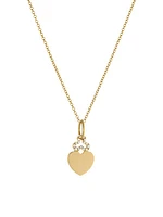 14k Yellow Gold & Diamond Mini Hidden Diamond Heart Pendant Necklace