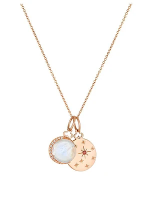 14K &18K Rose Gold & Multi-Gemstone Birthstone Charm Necklace