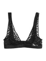 Greca Signature Print Tulle Bralette