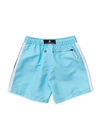 Little Boy's & Boy's Retro Stripe Volley Board Shorts