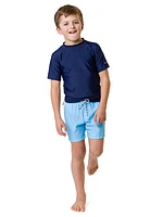 Little Boy's & Boy's Retro Stripe Volley Board Shorts