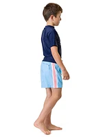 Little Boy's & Boy's Retro Stripe Volley Board Shorts