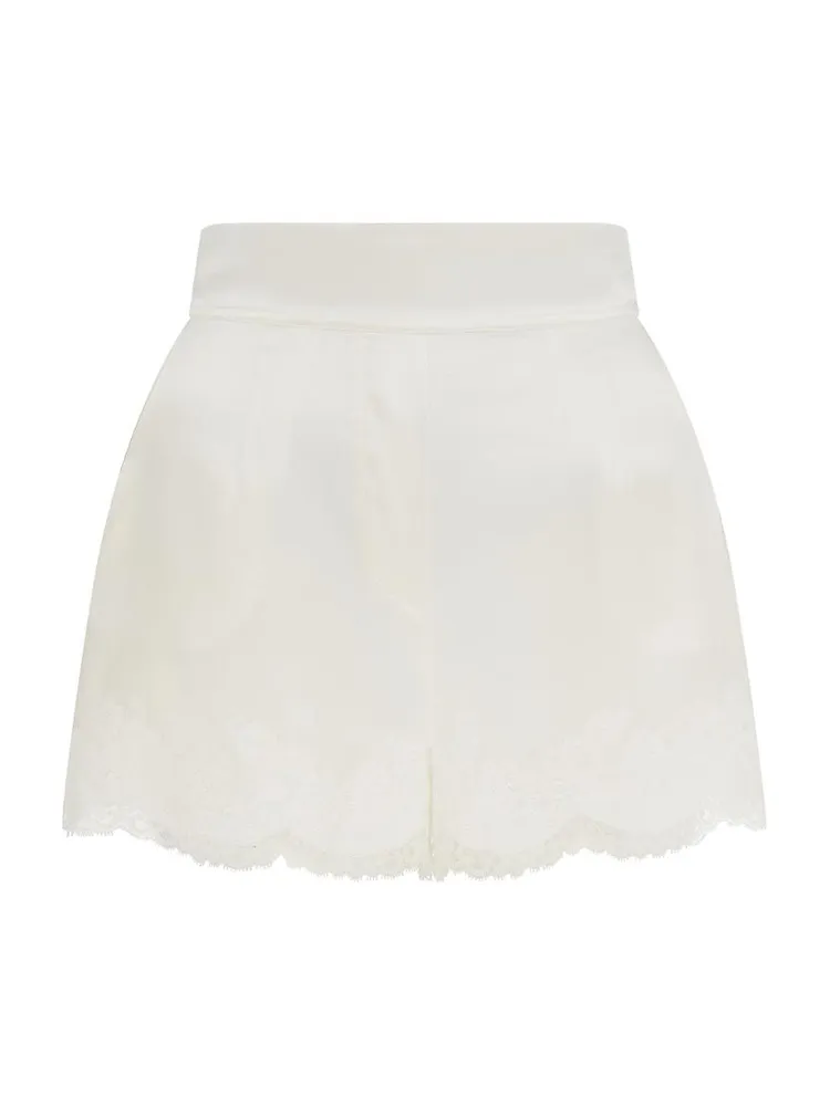 Amelia Lace-Trim Pajama Shorts