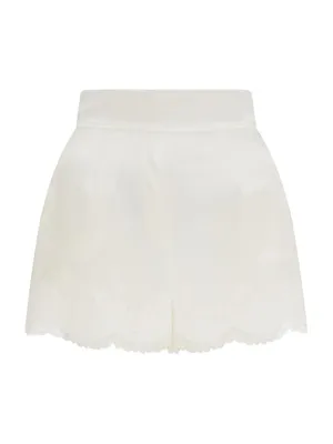 Amelia Lace-Trim Pajama Shorts