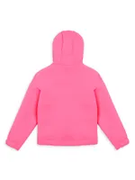 Little Girl's & Neoprene Logo Puffer Jacket