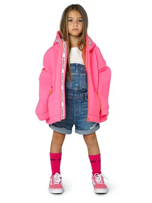 Little Girl's & Neoprene Logo Puffer Jacket