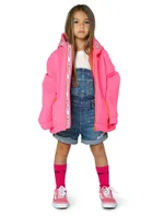 Little Girl's & Neoprene Logo Puffer Jacket