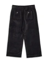 Little Boy's & Velour Logo Tracksuit Pants