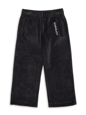 Little Boy's & Velour Logo Tracksuit Pants