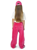 Little Girl's & Velour Logo Tracksuit Pants