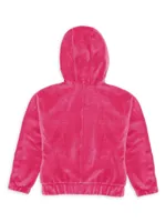 Little Girl's & Velour Logo Tracksuit Jacket