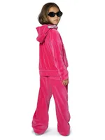 Little Girl's & Velour Logo Tracksuit Jacket