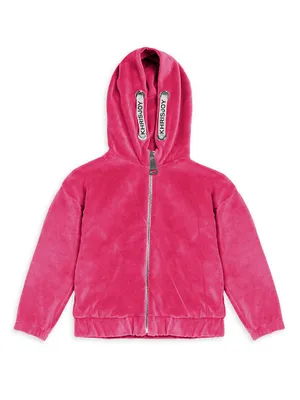 Little Girl's & Velour Logo Tracksuit Jacket