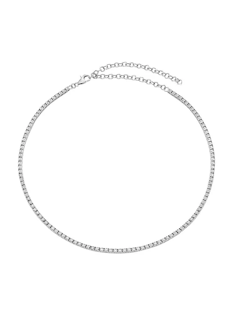 14K White Gold & 0.95 TCW Diamond Tennis Necklace