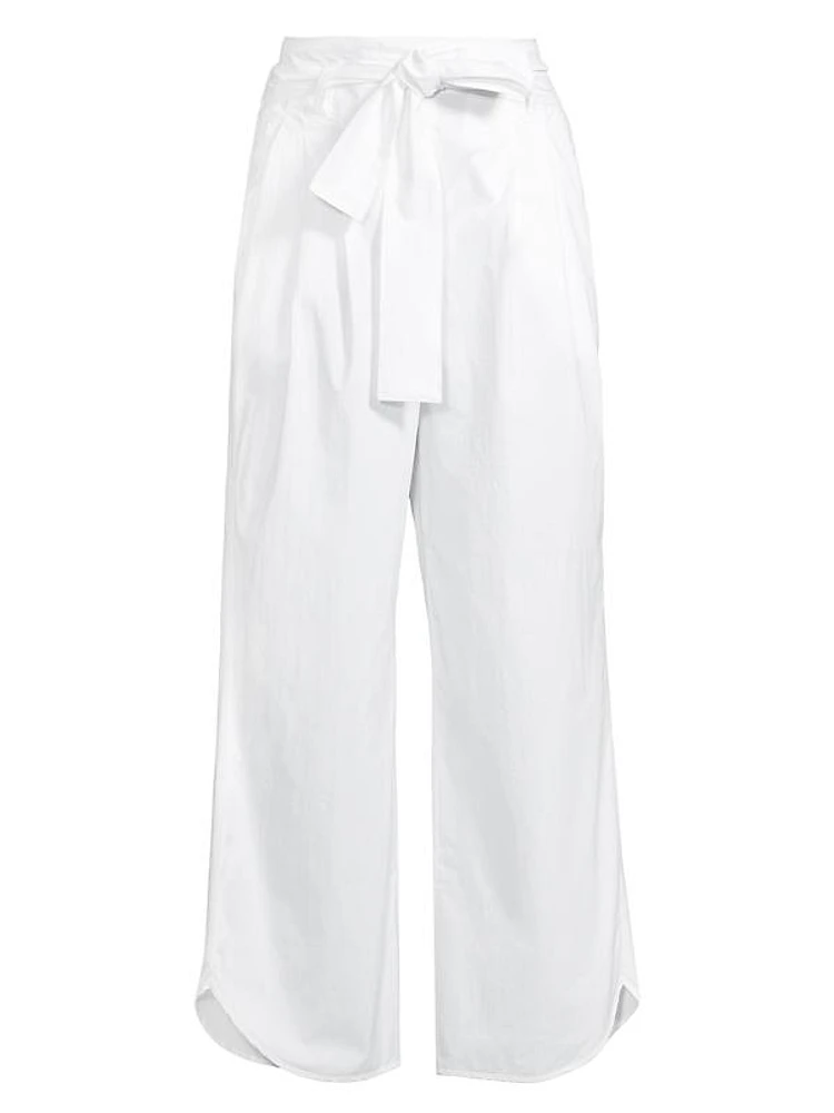 Poplin Belted Pants