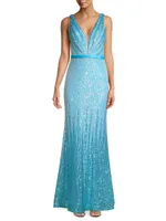 Sequined Sheath Gown