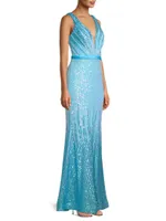 Sequined Sheath Gown