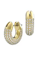 Dextera Goldplated Swarovski Crystal Pavé Hoop Earrings