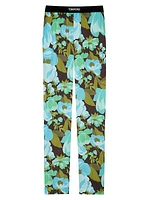 Abstract Floral Silk Pajama Pants