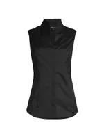 Sleeveless Stretch-Cotton Blouse