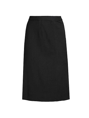 Straight Knit Knee-Length Skirt